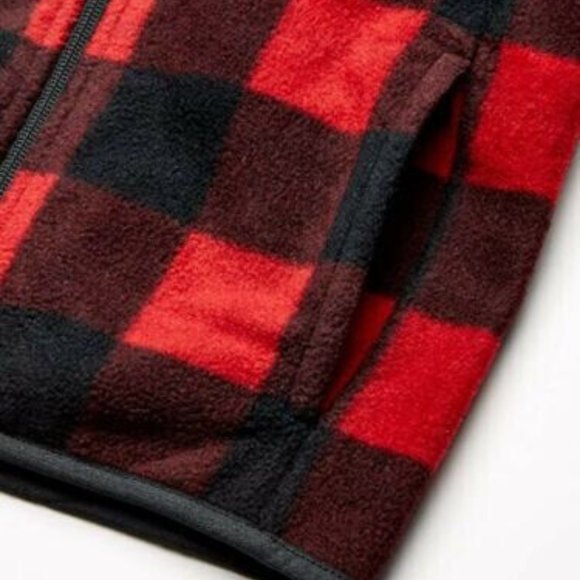 Red Buffalo Plaid Child's fleece Vest XL 12 Years Christmas Unisex Girl Boy - Picture 3 of 6